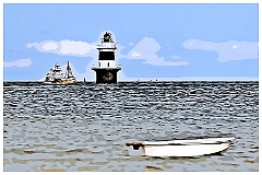 Pecks Ledge Lighthouse Digi Paint